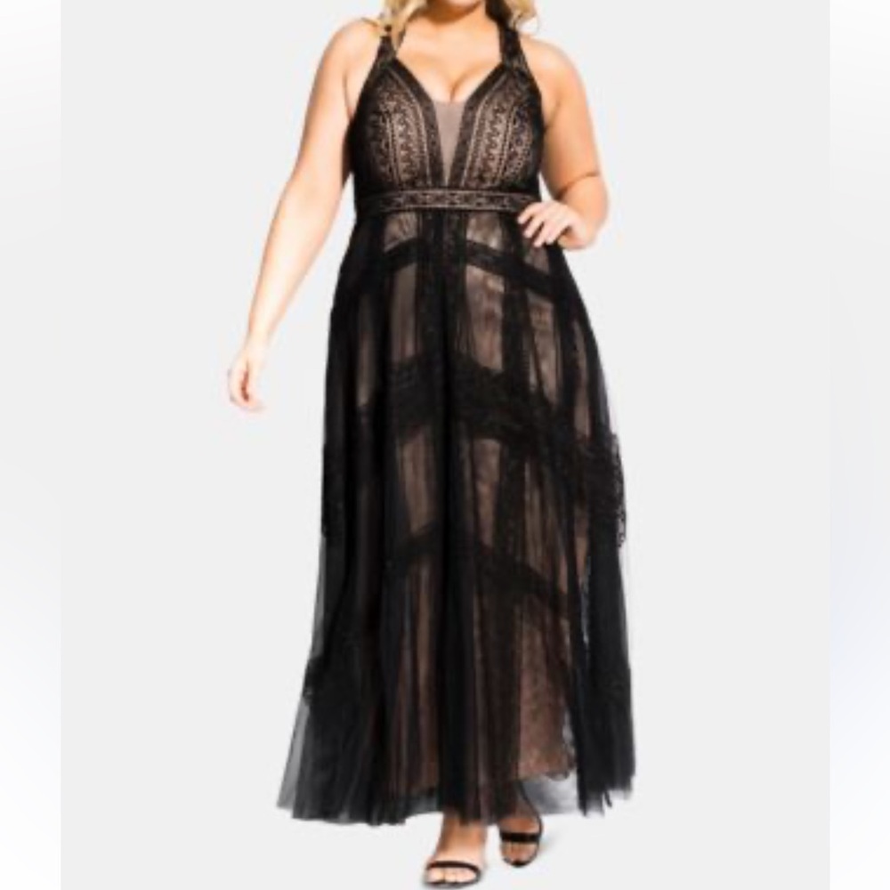 City chic Women’s plus size Maxi dress Divine Whimsy navy Size 18 new